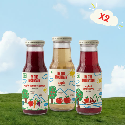Daily Immunity Pack — 6 bottles — 2 Apple Beetroot Carrot + 2 Pure Apple + 2 Apple Tart Cherry