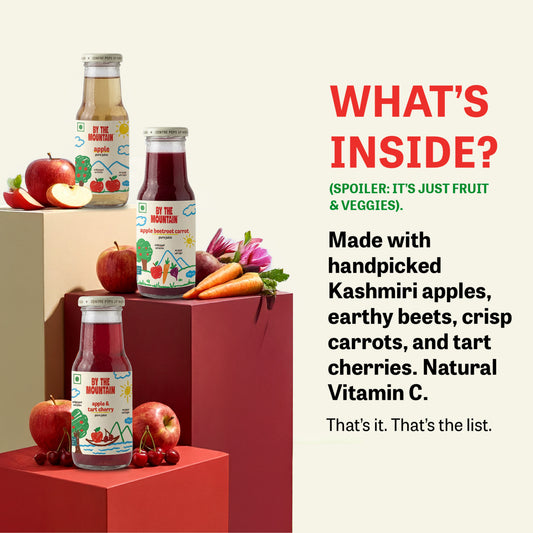 Daily Immunity Pack — 6 bottles — 2 Apple Beetroot Carrot + 2 Pure Apple + 2 Apple Tart Cherry
